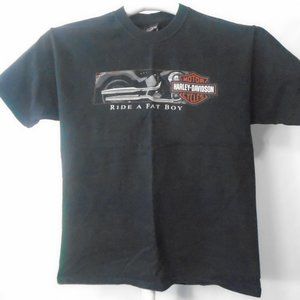 2008 Harley Davidson  Black Mens SS size Large Ride A Fat Boy T Shirt Joliet, IL